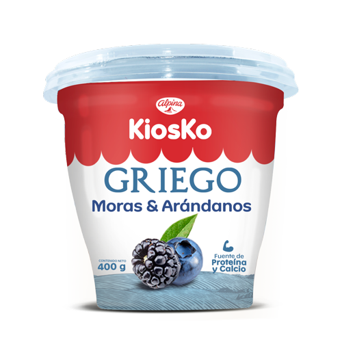 Griego Kiosko Mora y Arándanos 400g